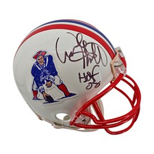 Andre Tippett Patriots Autographed Inscribed Throwback Mini Helmet JSA Holo Only