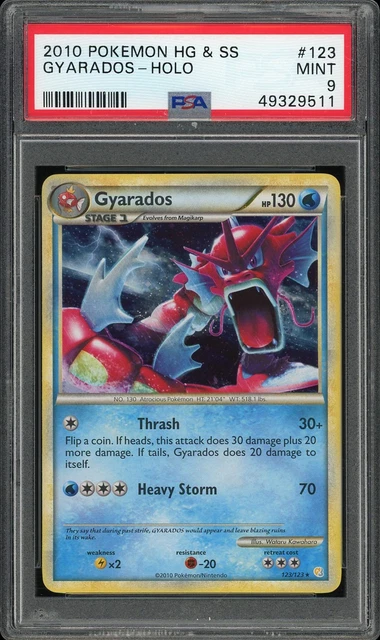 2010 Pokemon HeartGold & SoulSilver HG SS Shiny Gyarados #123 Holo PSA 9 MINT
