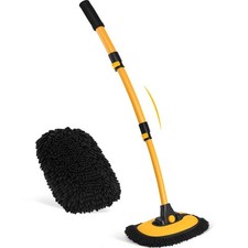 Curved Car Wash Brush 43" Long Handle Microfiber Mop for RV SUV Boat