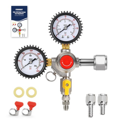 #ad #ad Dual Gauge CO2 Regulator Kegerator CGA 320 Tank Beer Keg 1 4 5 16 Barb Parts $58.87
