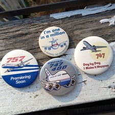 Vtg Boeing lot Airplane buttons 4 Boeing fat million 747 757 767 aviation plane
