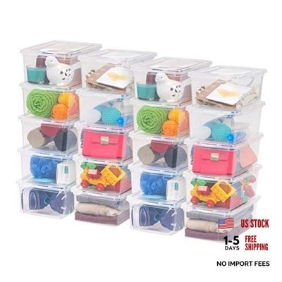 20-Pack Storage Bins with Lids, 6 Quart, Shoe Boxes Clear 6 Qt. - 20 Pack