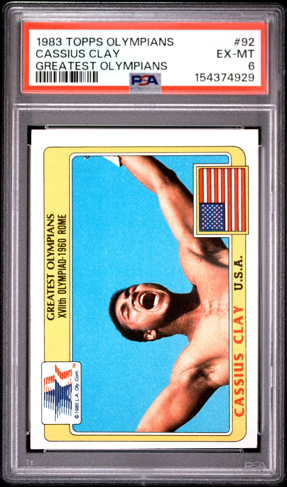 1983 TOPPS HISTORY'S GREATEST OLYMPIANS #92 CASSIUS CLAY PSA 6