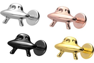 PIERCINGLINE  Piercing Stecker Titan Labret mit Gewinde UFO