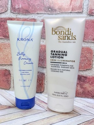 Lot of 2 Bondi Sands Tanning Lotion + Krona Belly Firming Cream Skin Care Set