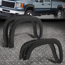 [4PCS] FOR 07-14 GMC SIERRA FLEETSIDE BED POCKET RIVETED WHEEL FENDER FLARES