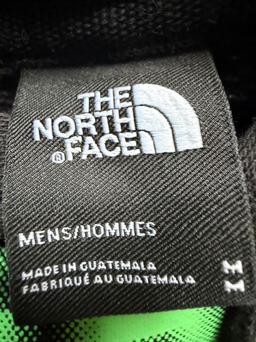 The North Face Hoodie Men’s Medium Black Green Logo Pullover Sweatshirt TNF - Picture 3 of 4