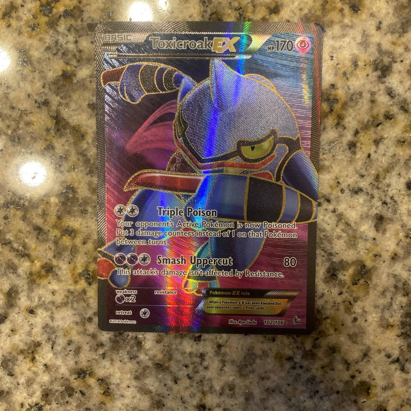 Toxicroak EX (102 Full Art) 102/106 Flashfire Holo NM