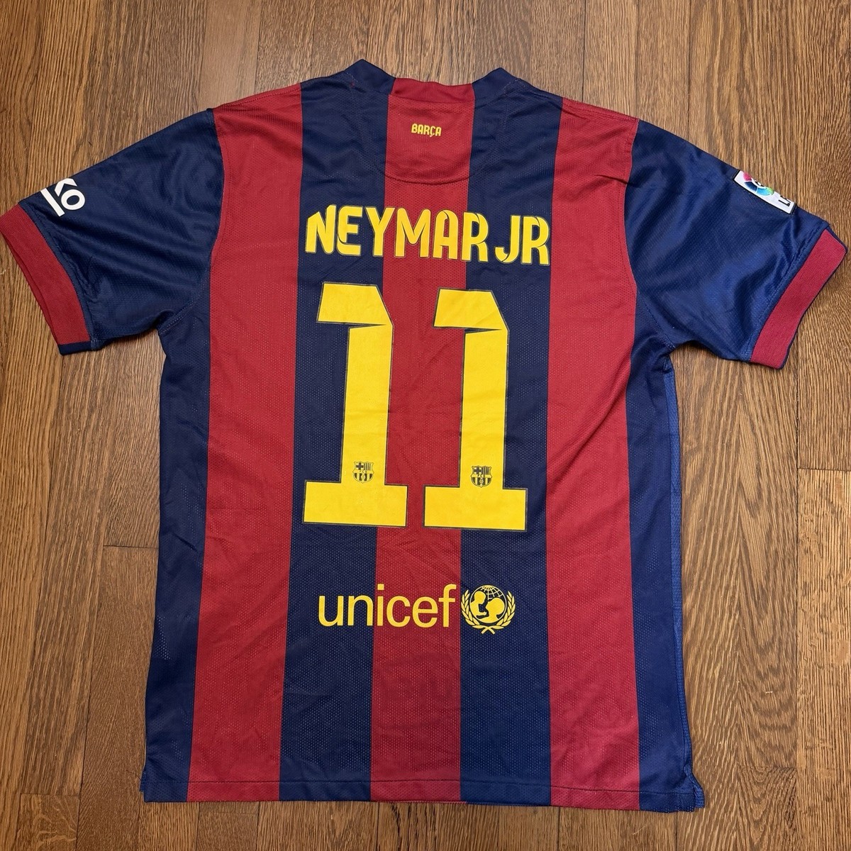 Neymar Jr Nike FC Barcelona 2015 Home #11 Jersey L Used Qatar