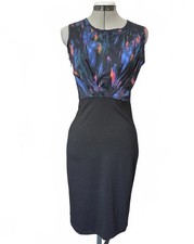 Kenneth Cole Vintage Sleeveless Midi Dress with Abstract Print Top Size XS