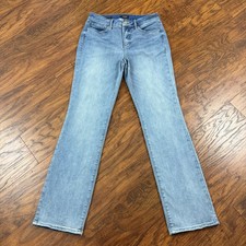 NYDJ Jeans Womens 6 Straight Light Wash Mid Rise Stretch Lift Tuck Marilyn 26x31