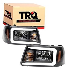Performance Driver and Passenger Side Headlight Assembly Set Black HLA71006