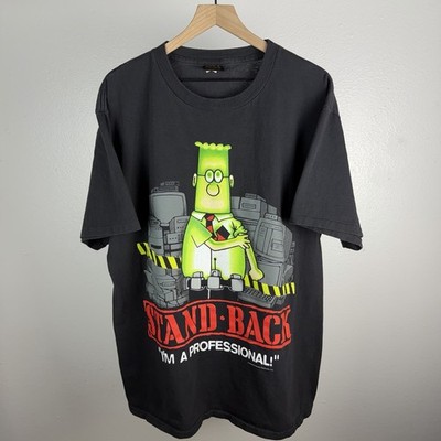Vintage Dilbert 90 s Single Stitch Stand Back I m A Professional T Shirt Size XL