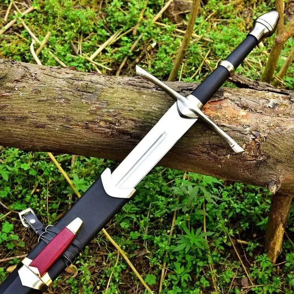 Espada Aragorn Ranger hecha a mano espada zancada LOTR hoja réplica con vaina Foto 4 de 4