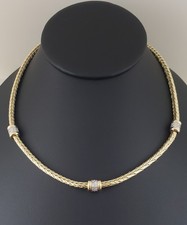 14K Gold Plated Cz Rope Choker Chain Necklace And Bracelet Set