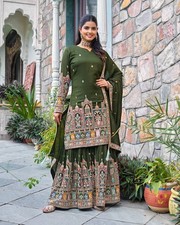 Salwar Kameez Indian Pakistani Wedding Party Wear Dress Bollywood Suit Sharara