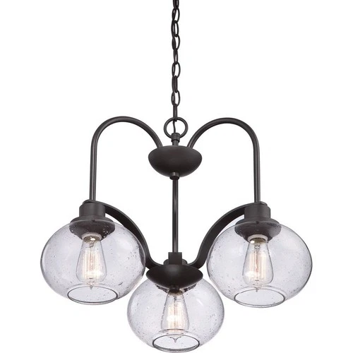 Trilogy - 3 Light Steel Dinette Chandelier - 16.5 Inches high-Brushed Nickel - Picture 5 of 9