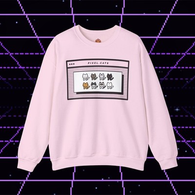 Pixel Cat Browser Sweatshirt Retro 8-Bit Design