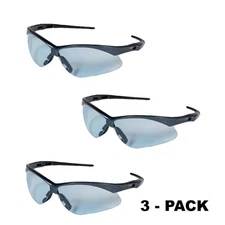 3 PAIR Kleenguard NEMESIS Safety Glasses  Light Blue Lens /Blur Frame Eyewear