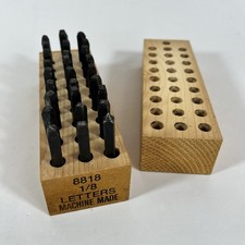 Vintage LETTERS Steel Punches 38-Piece Stamp Set, 1/8" Size 8818 