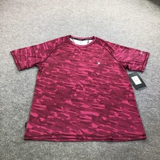 Spyder Rash Guard Shirt Mens Large Red Camo UPF 30 Swim Quick Dry Surf S923028