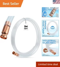 Durable 10FT PVC Siphon Pump - Ideal for Gas, Water, and Diesel Transfer