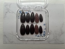 Burgundy Red Hand Made Press On Gel Nails