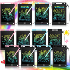 12 Pack LCD Writing Tablets for Kids, 8.5 Inch Erasable Doodle Boards Portable E