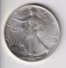 1990 WALKING LIBERTY AMERICAN EAGLE .999 FINE SILVER DOLLAR COIN 1oz. $1 USA