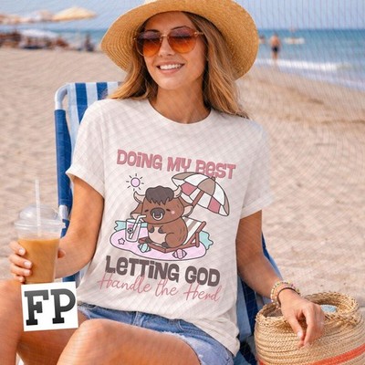 Doing My Best Christian Beach Frog Cow Funny Humor Comfort Tee