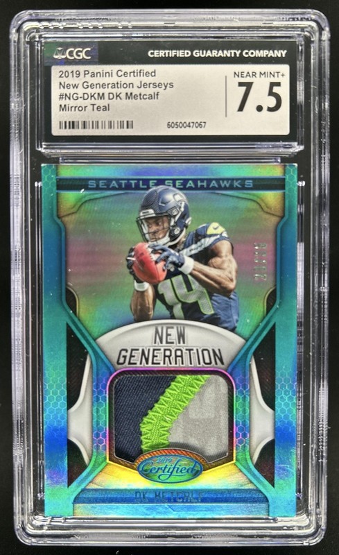 2019 Certified DK Metcalf New Generation Patch Mirror Teal RC #/35 CGC 7.5
