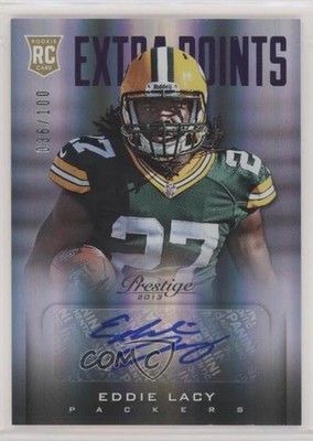 2013 Prestige Extra Points Purple Signatures /100 Eddie Lacy Rookie Auto RC 13c1