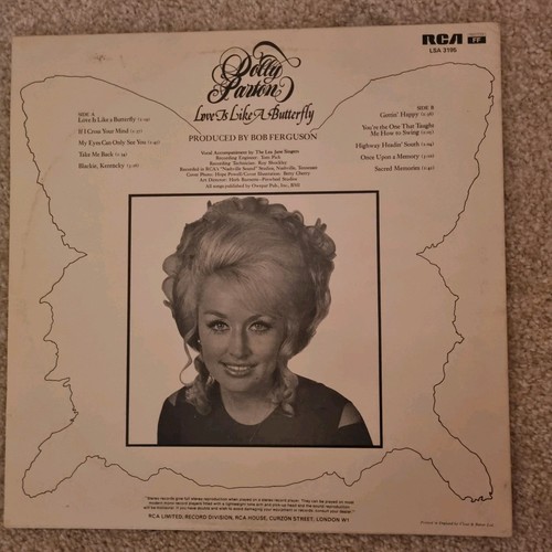 Dolly Parton - Love Is Like A Butterfly UK 1974 12" Vinyl LP RCA LSA 3195 - Bild 2 von 2