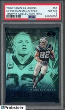 2020 Panini Illusions Trophy Collection Teal Christian McCaffrey 101/175 PSA 8