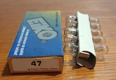 EIKO #47 Miniature Lamps (Box of 10) 6.3 Volt 15 Amp New Old Stock