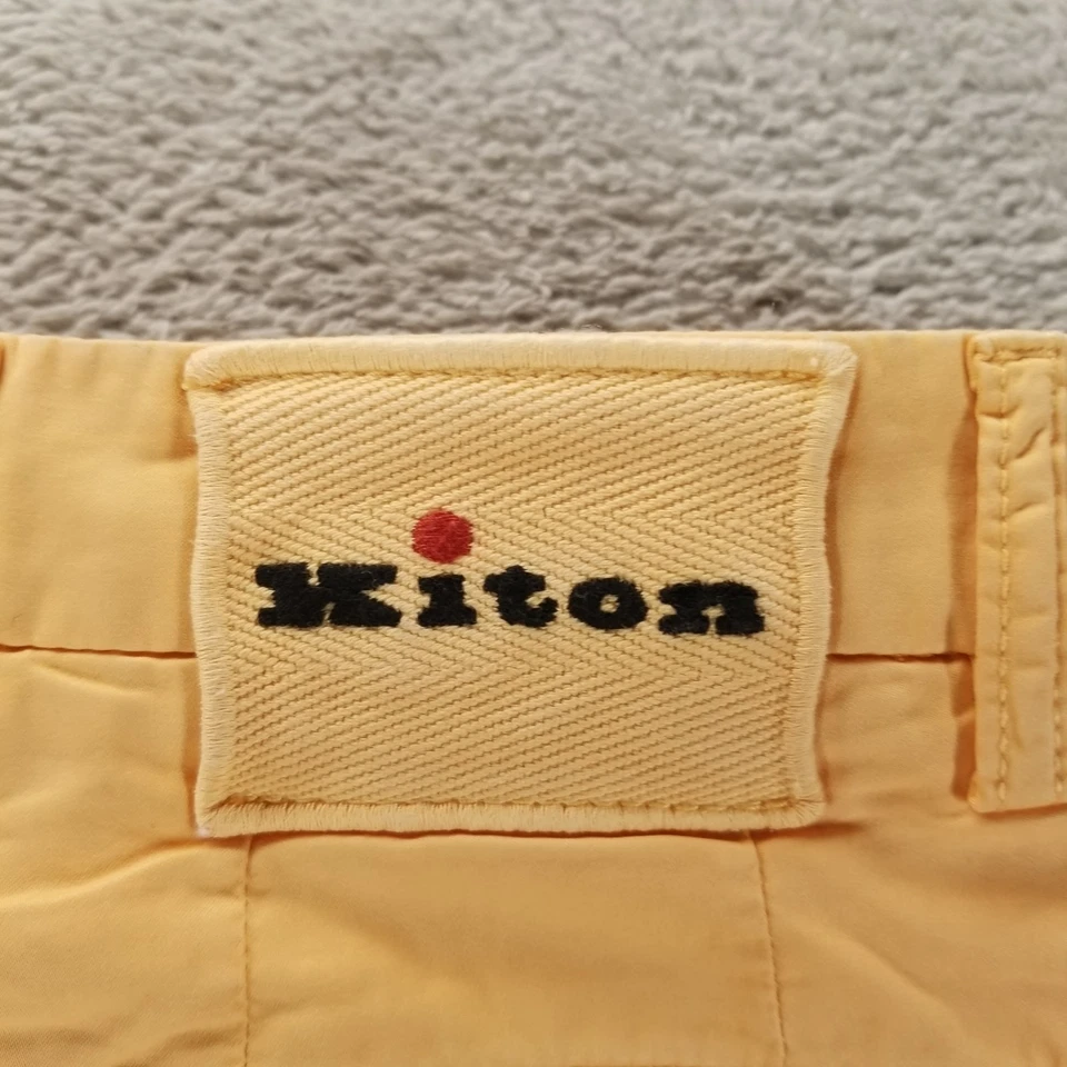 Pantalones Kiton Napoli Para Hombre 34x30 Naranja Chinos Algodón Oficina Pantalones Hechos en Italia Foto 3 de 4