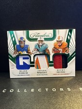 BLAKE CORUM JAYLEN WRIGHT BUCKY IRVING 24 FLAWLESS GREEN TRIPLE PATCH #5/5