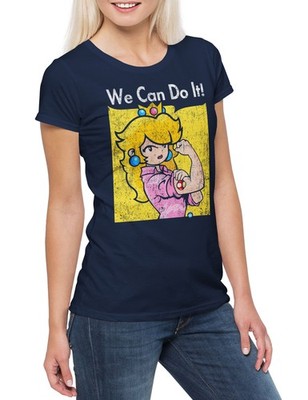 We Can Do It Princess Damen T-Shirt Super Gamer Games Geek Mario Nerd Luigi Kart