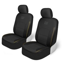 FlexHybrid Car Seat Covers, Black Premium Faux Leather Front Seat Covers Black