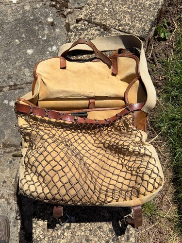 House of Hardy Fly fishing / Game shooting canvas & leather game bag - Picture 6 of 6