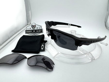 OAKLEY SPEED JACKET MATTE BLACK AFTERMARKET POLARIZED THIN BLUE LINE SUNGLASSES