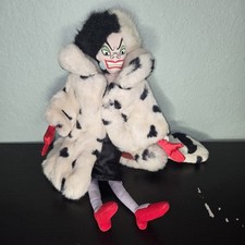 VTG Disney Store Cruella De Vil 16" Plush Doll Retired 101 Dalmatians READ