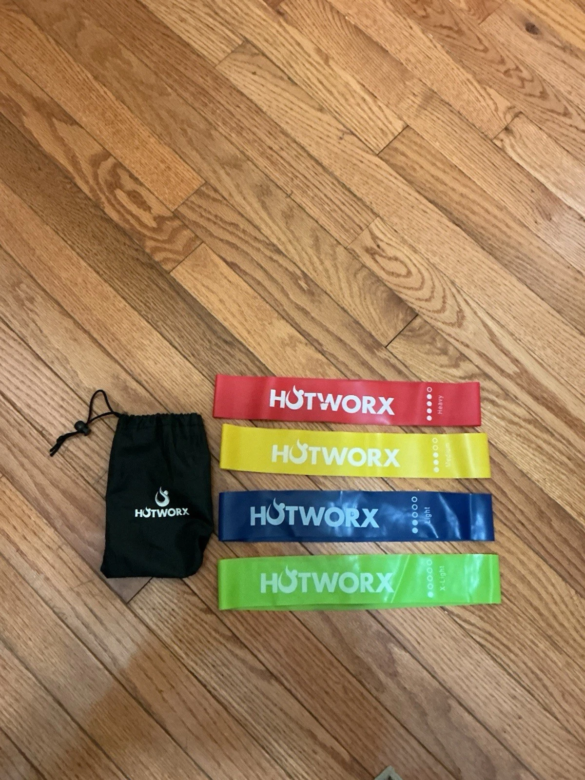 HOTWORX Resistance Bands Set Of 4 Rubber w/ Carry Bag