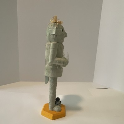 Wood Nutcracker Figurine Green Yellow Standing 14 in 2005 Human Shape