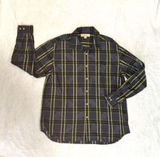 Tommy Bahama Button Down Shirt Mens Size XL Leaves Cotton Plaid Long Sleeve