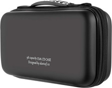 96 Capacity CD DVD Blu-ray Case EVA Zipper Disc Storage Organizer Black