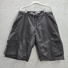 Fox Men Activewear Shorts 36 Gray Cargo Logo BMX Biker Polyester Spandex