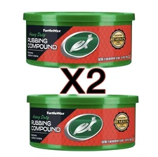 2 Pk - HEAVY DUTY Turtle Wax Rubbing Compound Tub Auto Scratches CLEANER 10.5 oz