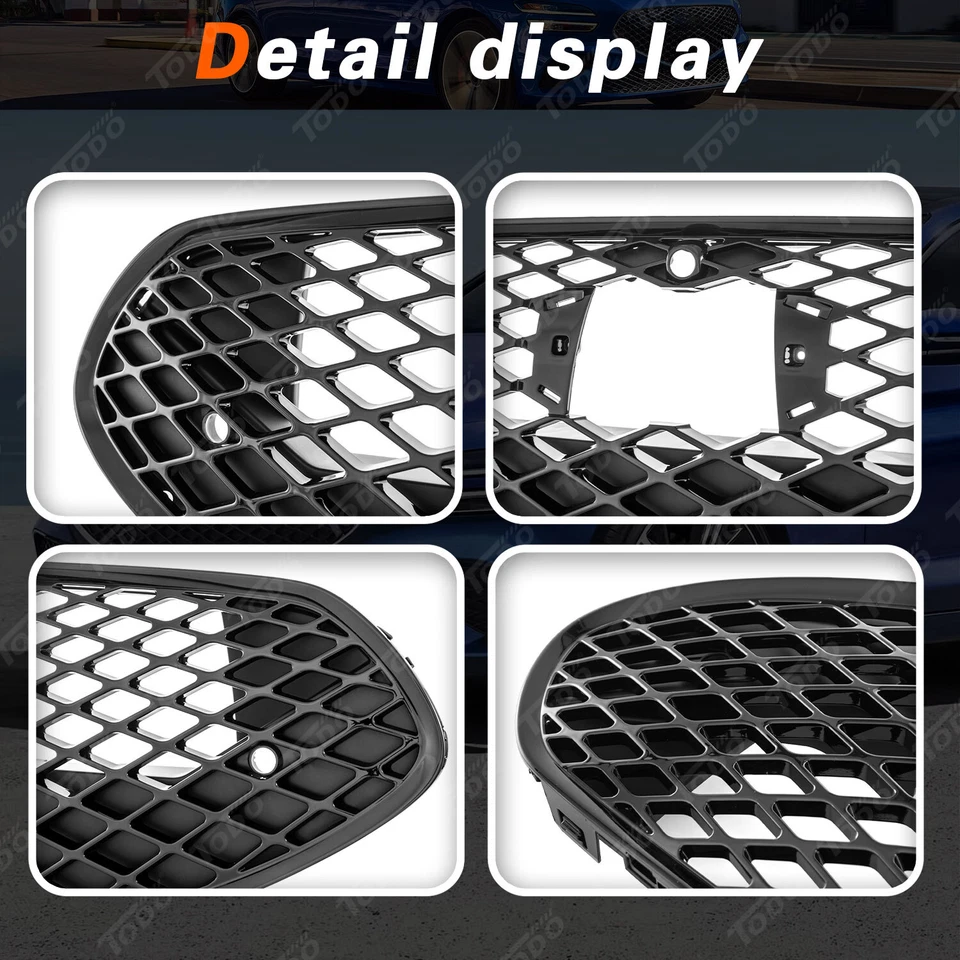 Front Grille Gloss Black For GENESIS G70 2022-2024 With Sensor Hole&Camera Hole - Изображение 4 из 4