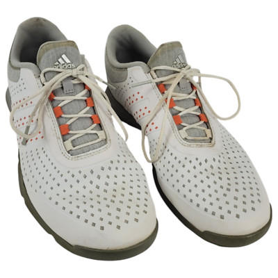 Adidas Adipure Spikeless Golf Shoes Womans Size 9 White Gray Logo Lace Up Q44739